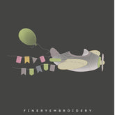 Airplane with Balloon and Flags Embroidery Design | FineryEmbroidery - FineryEmbroidery